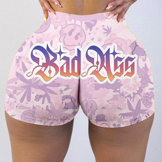 Bad girl 3d cool pink printing hot beach shorts wholesale