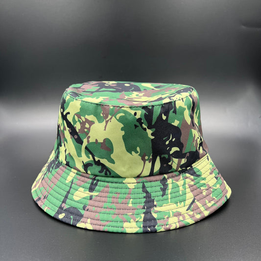 wholesale Bucket Hat Green: Camouflage Pattern Unisex Unique Sun Style Reversible Foldable