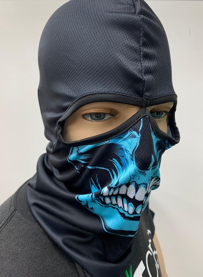 ski mask face cover neck blue skull Motorcycle Ninja Army Hunting gardener ski
