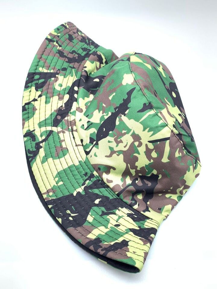 Army Green Bucket Hat Camouflage Fishing Bucket Hat Reversible Unisex