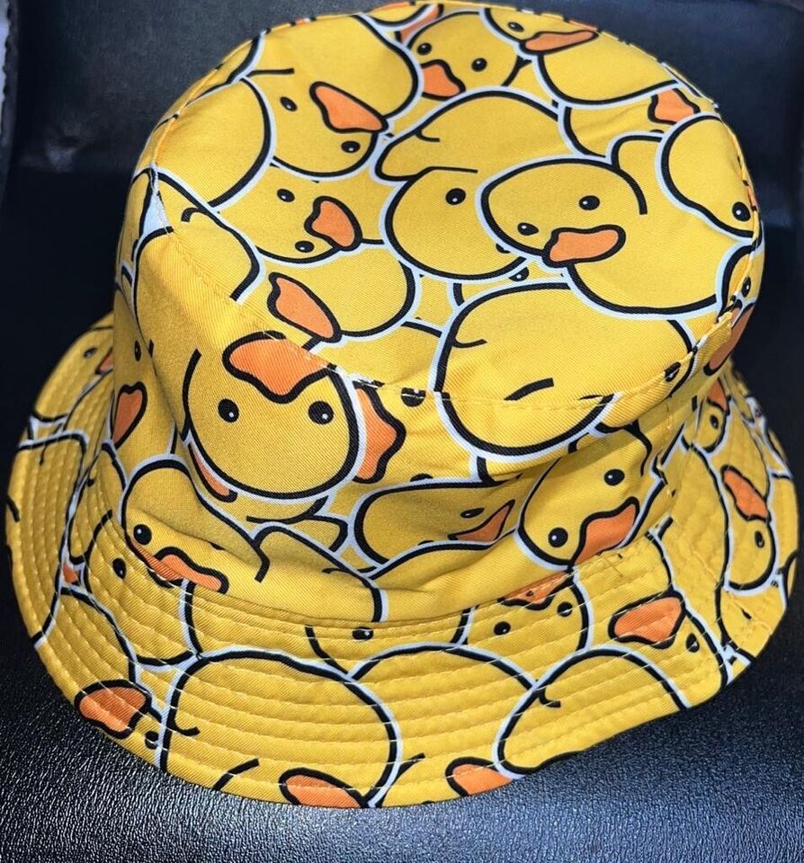 Reversible Yellow Duck Print Bucket Hat - Summer Sun Protection