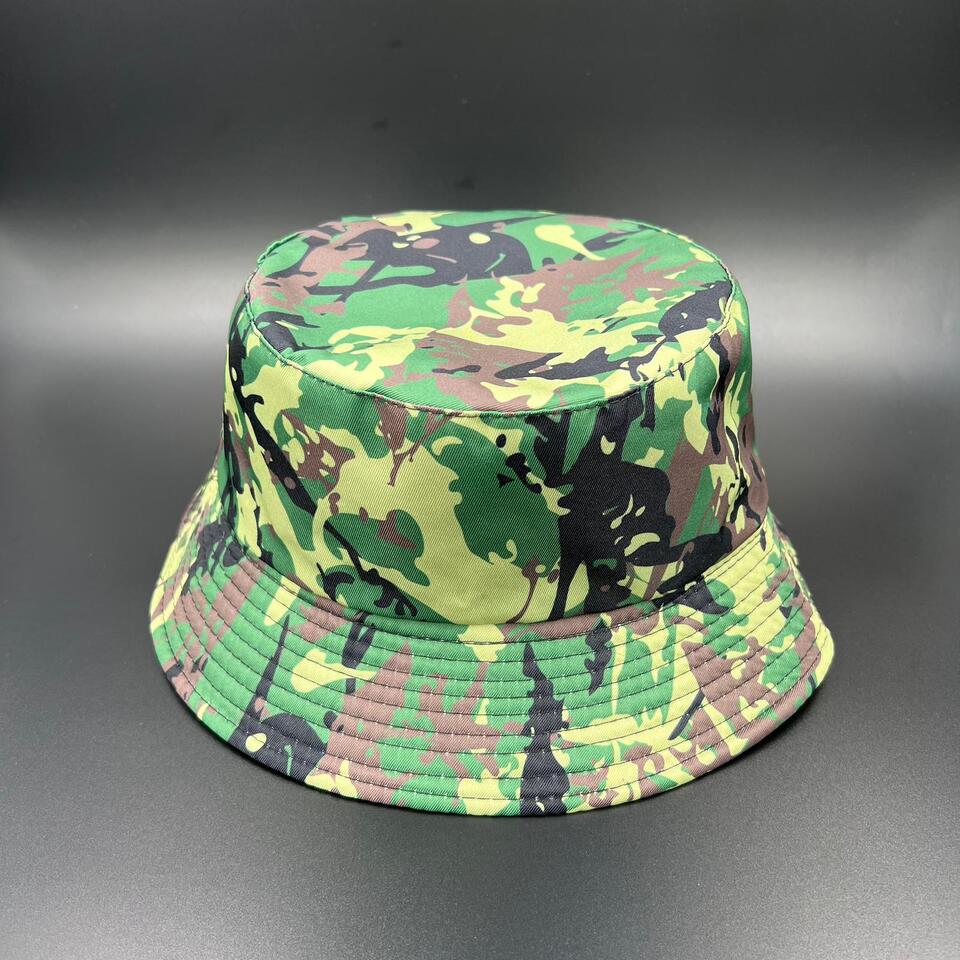 Bucket Hat Green: Camouflage Pattern Unisex Unique Sun Style Reversible Foldable