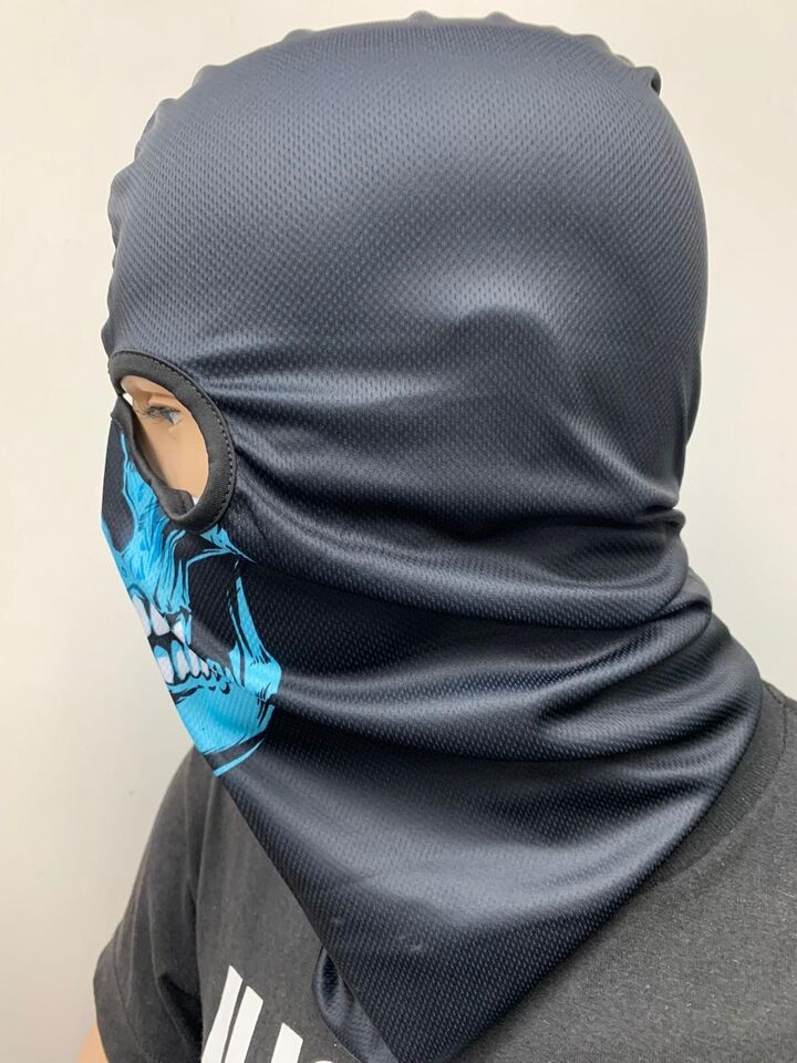 ski mask face cover neck blue skull Motorcycle Ninja Army Hunting gardener ski