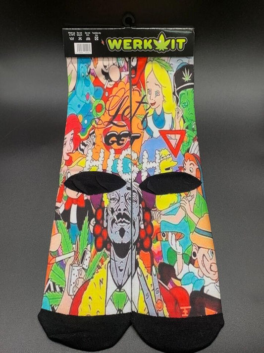 wholesale Comic Unisex Printed Long Socks Rasta 3D Snoop High 420 Gift Cool Design 8-13