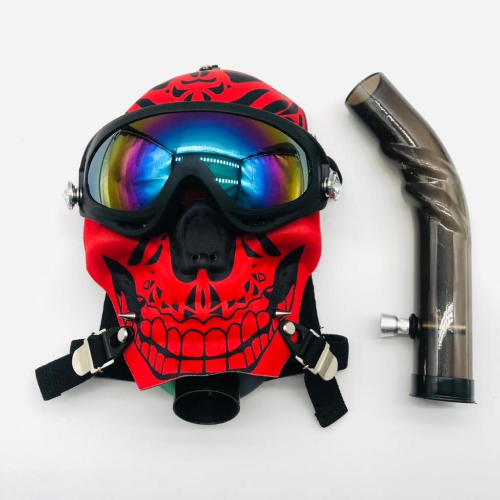 BONG GAS MASK GLASSES RED SKULL