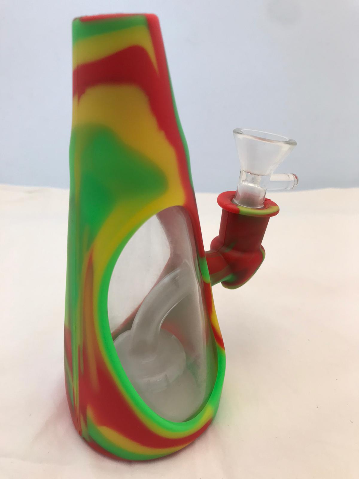 Silicon oval glass bong colors RASTA