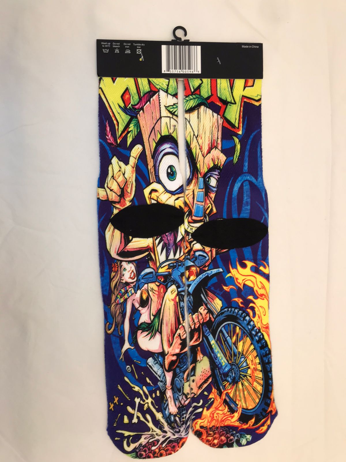 BIKER FLAME printed socks