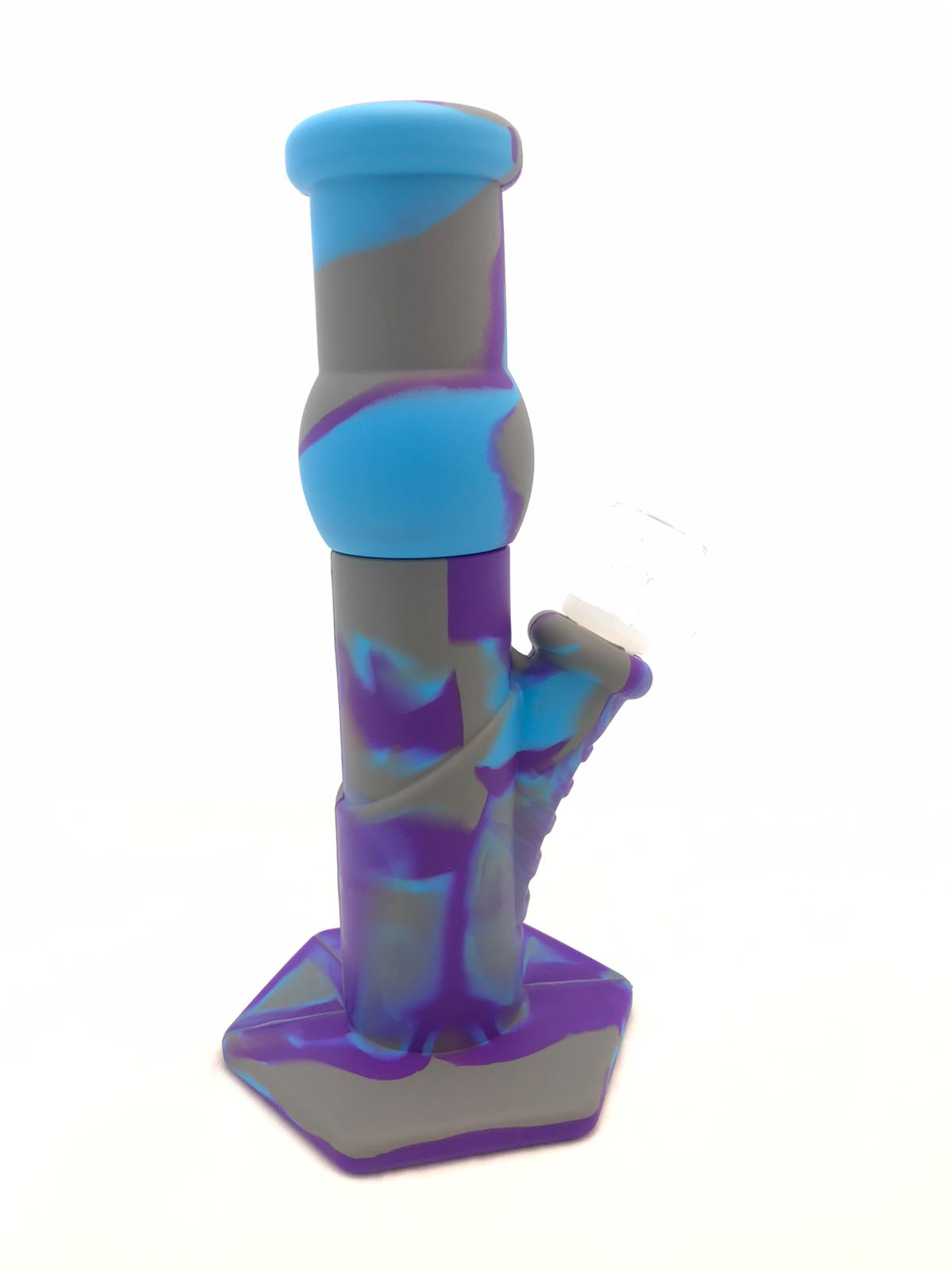 Silicon tall bong colors BLUE/GREY