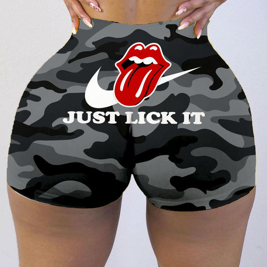 JUST LICK IT grey camouflage shorts wholesale