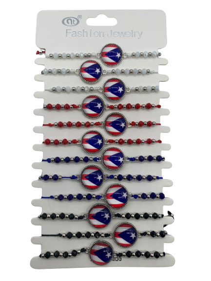 Love for Puerto Rico pendant with Our Vibrant Beaded Bracelet wholesale