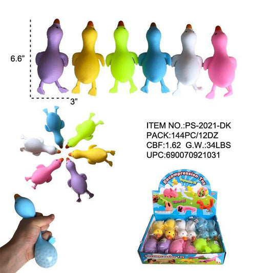 Duck Squish slime toys display of 12 pieces