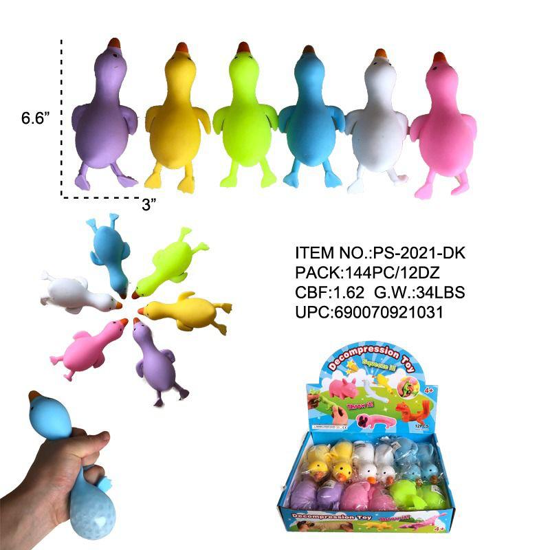 Duck Squish slime toys display of 12 pieces wholesale