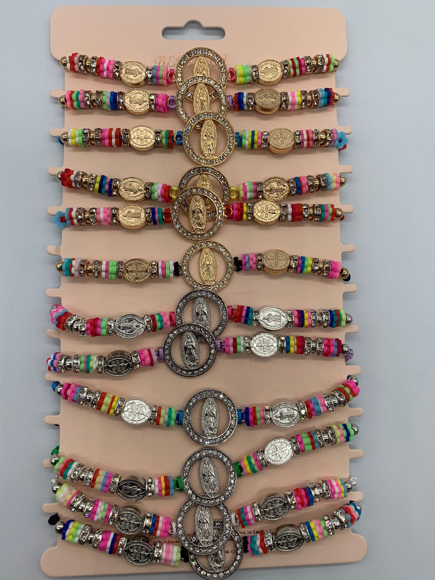 Rainbow Virgen de Guadalupe Bracelet, jewelry, gift, unique gifts, best friend gifts, gift for her, friendship bracelet wholesale