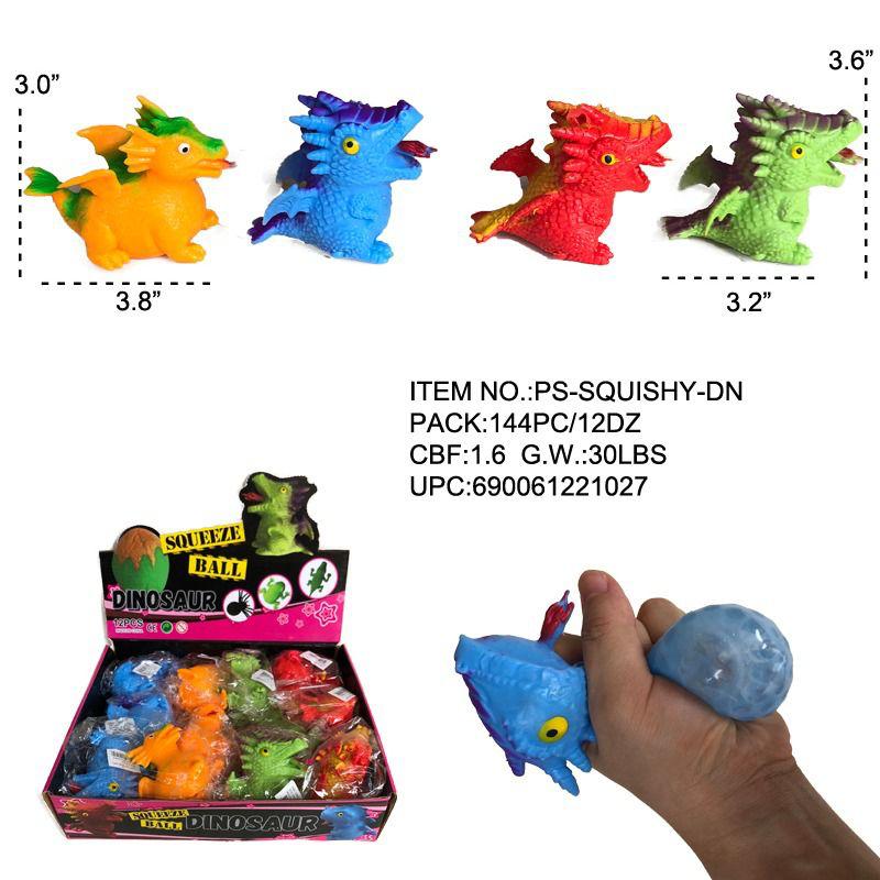 Dino Squish slime toys display of 12 pieces wholesale