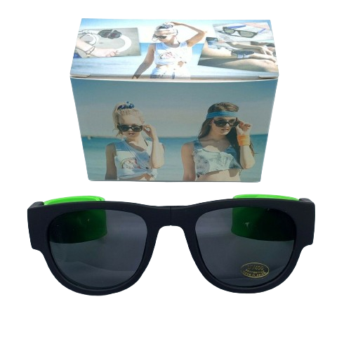 Green Sunglasses & Wristband in One Foldable Clap & Go Foldable Stylish Shades