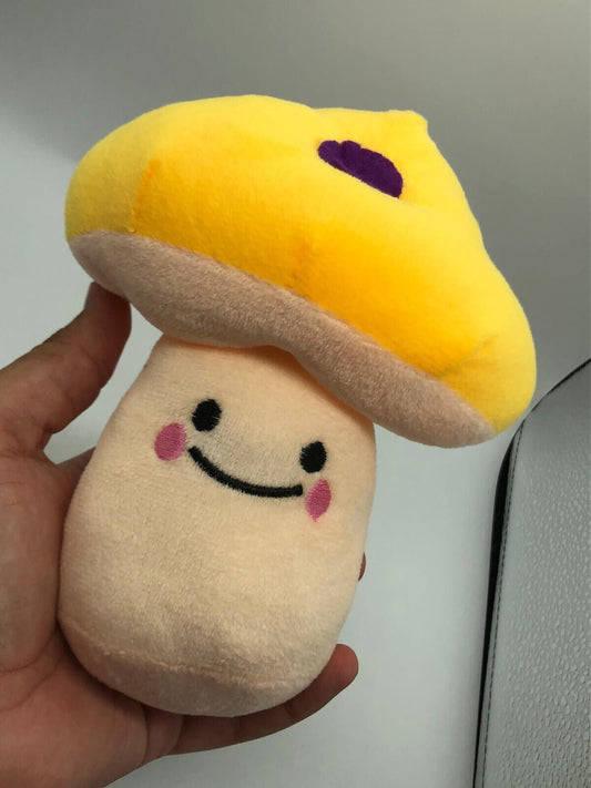 Super mushroom cartoon trendy plush toy videogame yellow kawaii cute