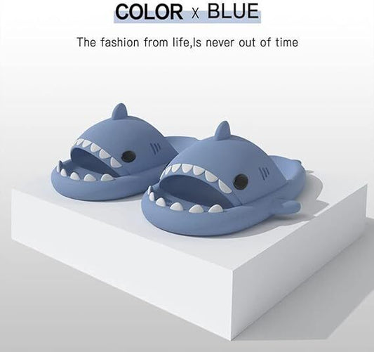 Wholesale Light Blue Sharks Slippers Kids Thick Sole In/Outdoor Sliders Sandals