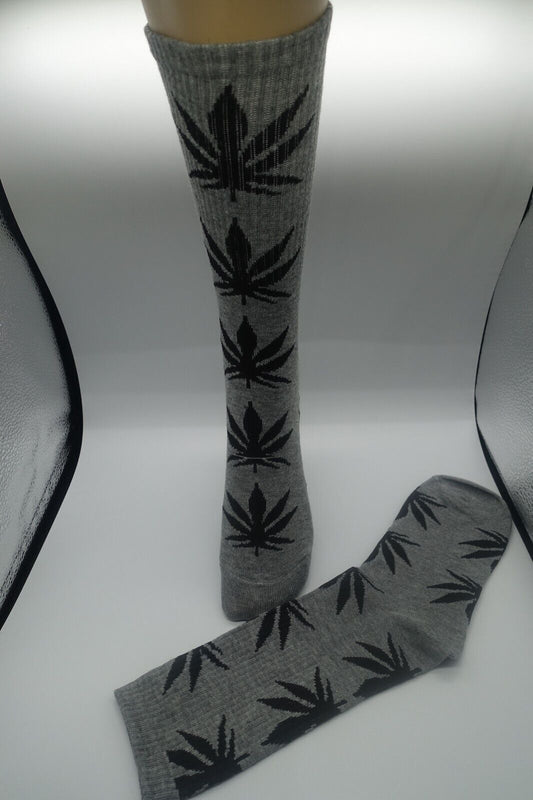Gray Socks unisex multicolor Black leaf wholesale