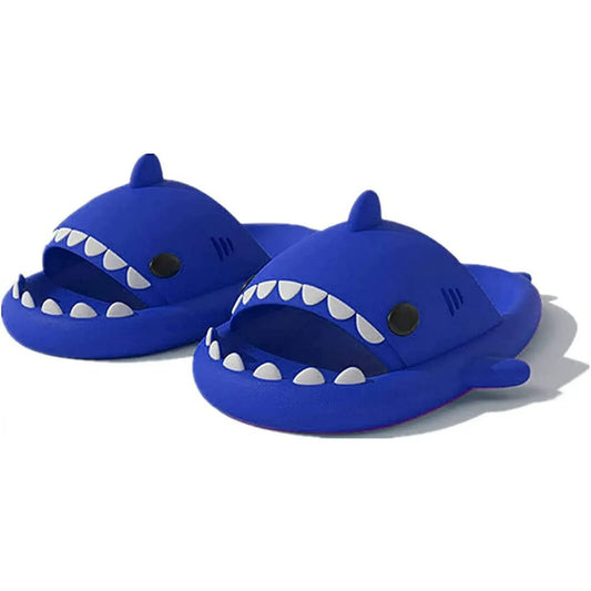 Wholesale Blue Sharks Slippers Kids Thick Sole In/Outdoor Sliders Sandals Shoes