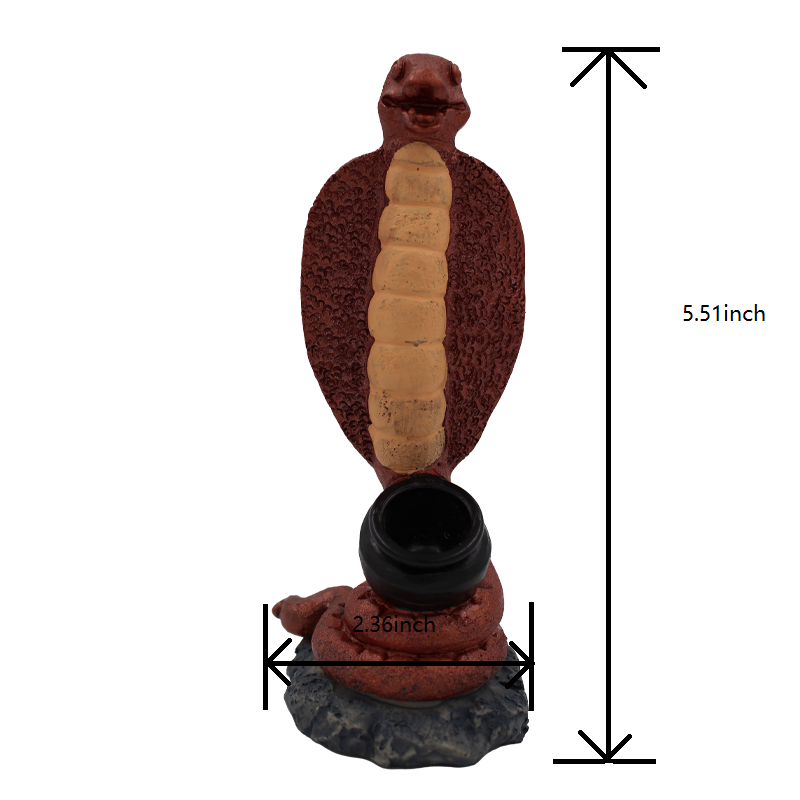 Resin Handmade snake brown Water Pipe Home Decoration Table Figure Sculpture