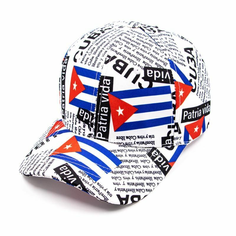 cubano cap hat Cuba Cubanos Blue red and white sos cuba libre white