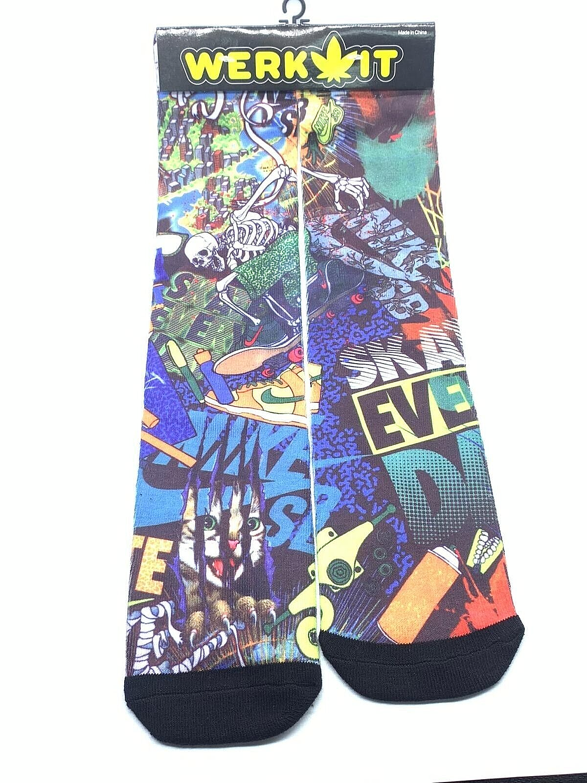 Unisex Printed Long Men Socks 3d Trend Skate Comic Californ Novelty Design