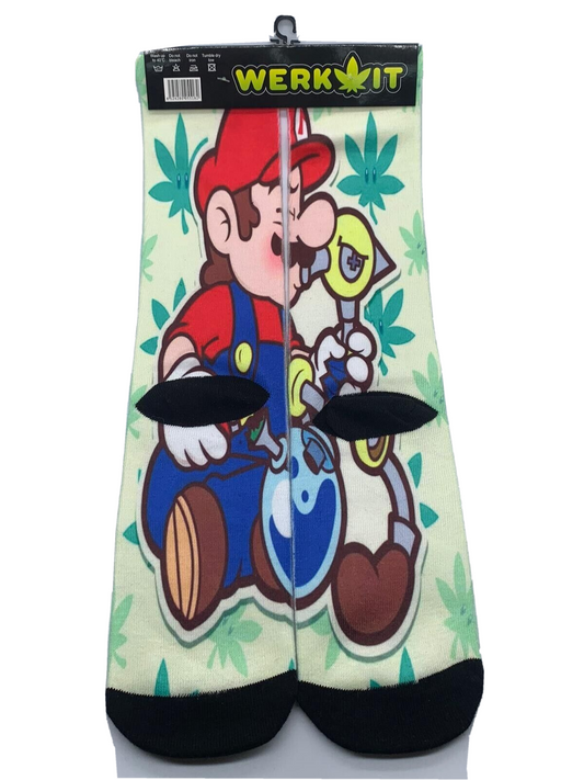 Unisex Printed Long Socks 3D Gift Crazy Funny Bubbler 420 Mario Cool Design