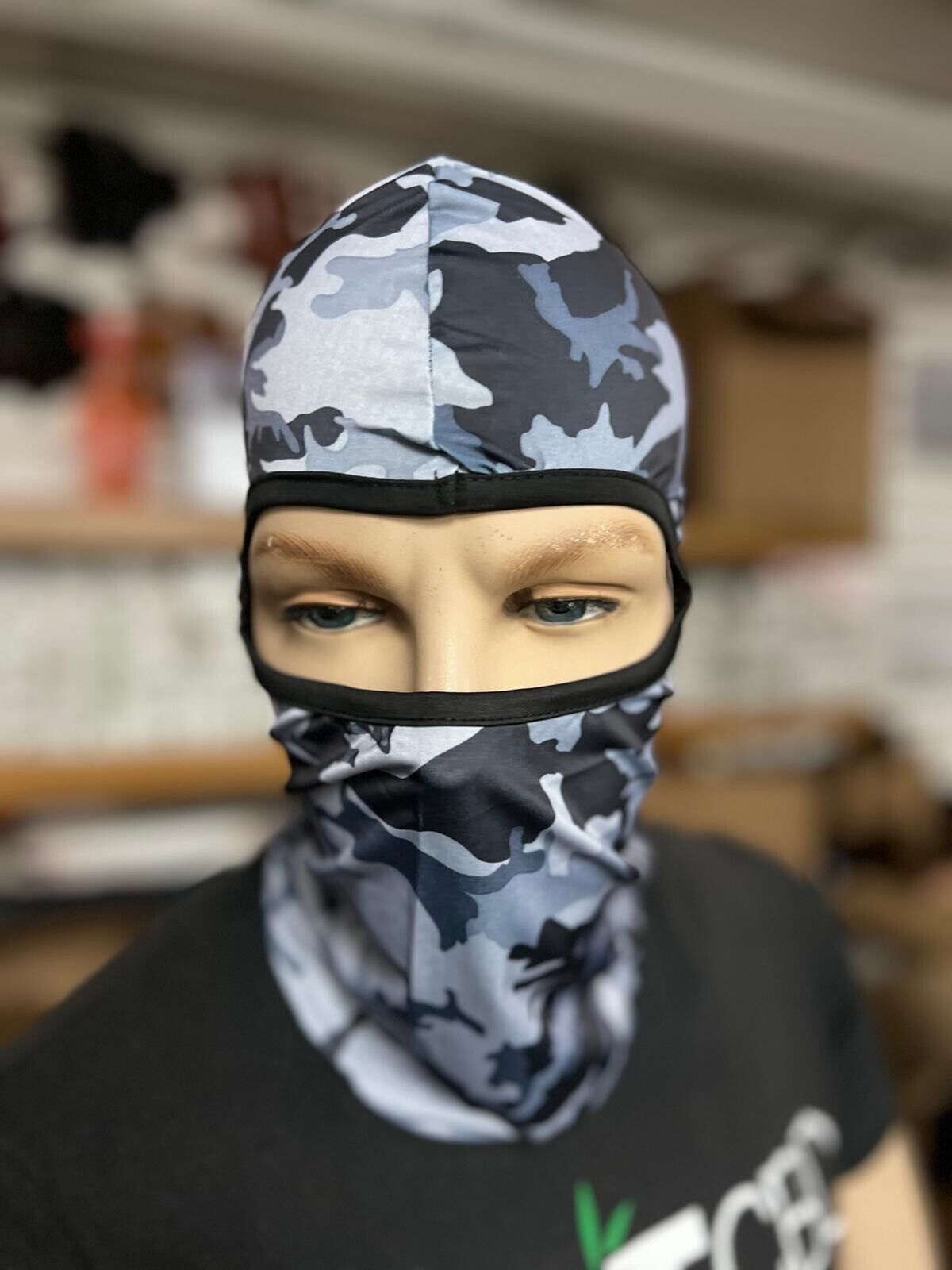 Gray camouflage ski mask unisex pop stars trendy snow kids adults winter cosplay