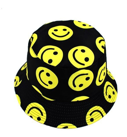 Smiley Face Bucket Hat Happy Vibes for Summer Fun wholesale