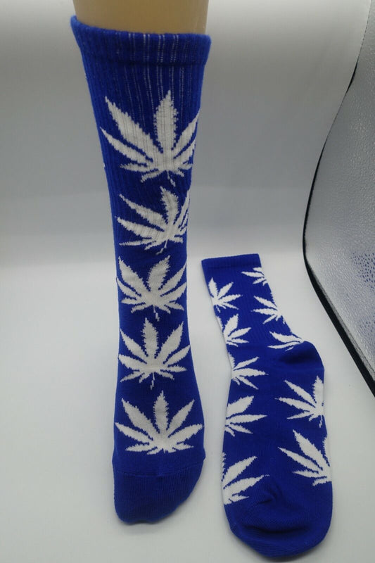 Blue Socks unisex multicolor white leaf wholesale