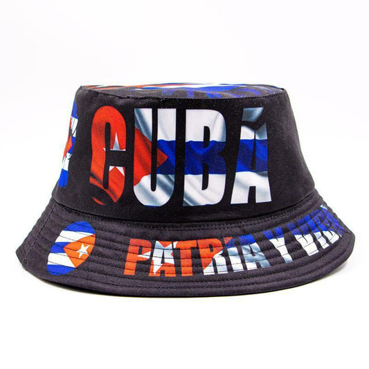 Black Cuba support bucket hat Cuba libre white blue and red unisex