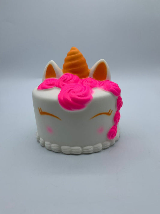 squishy Unicorn cake with pink hair home decoration toy slow rising stress