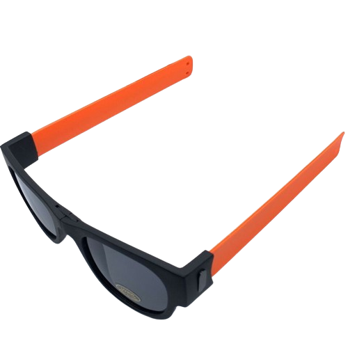 orange Sunglasses & Wristband in One Foldable Clap & Go Foldable Stylish Shades