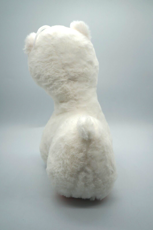 adorable white llama plush trendy blue bow plush toy alpaca fluffy