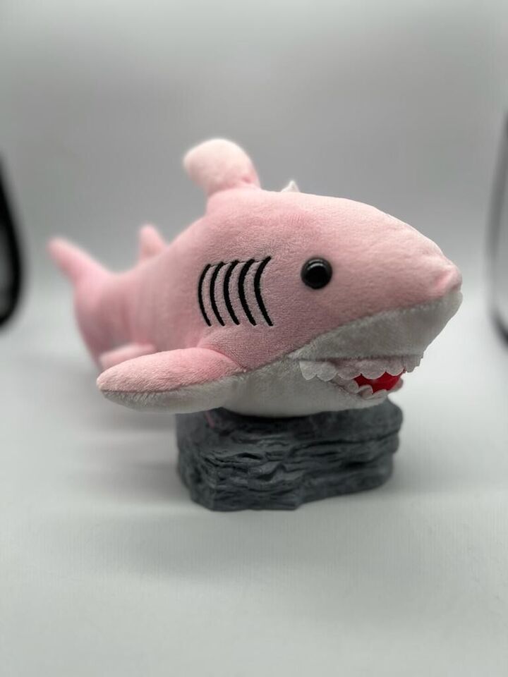 hot trendy summer little light pink shark plush toy