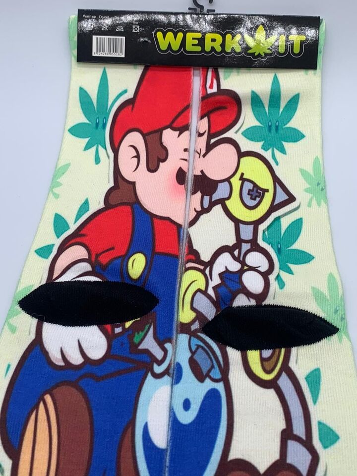 Unisex Printed Long Socks 3D Gift Crazy Funny Bubbler 420 Mario Cool Design