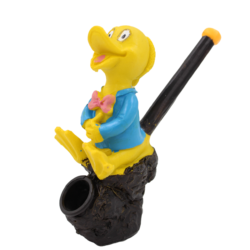 Resin Handmade duck in pajamas Water Pipe Home Decoration Table Sculpture
