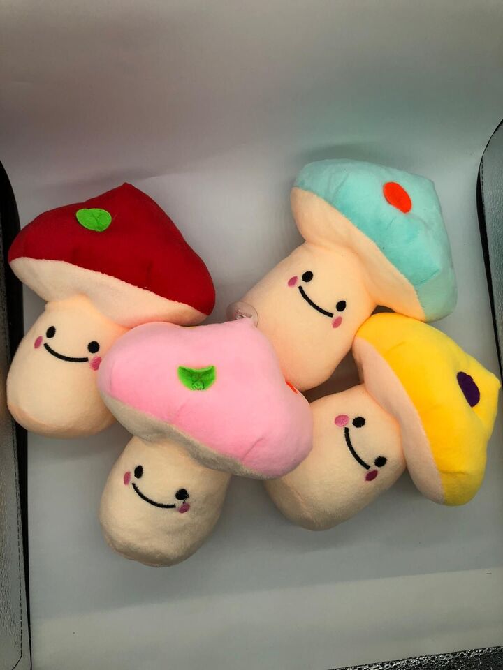 Super mushroom cartoon trendy plush toy videogame pink kawaii cute