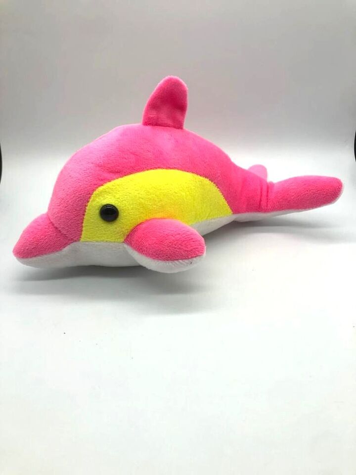 Baby Neon Dolphin Trendy Ocean Plush Babies Toy Unisex Kids Adults