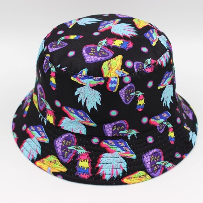 Psychedelic Mushroom Eyes Bucket Hat - Trippy and Trendy Headwear