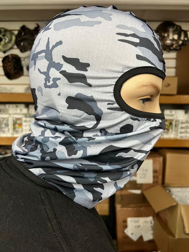 gray camouflage ski mask unisex pop stars trendy snow kids adults winter cosplay