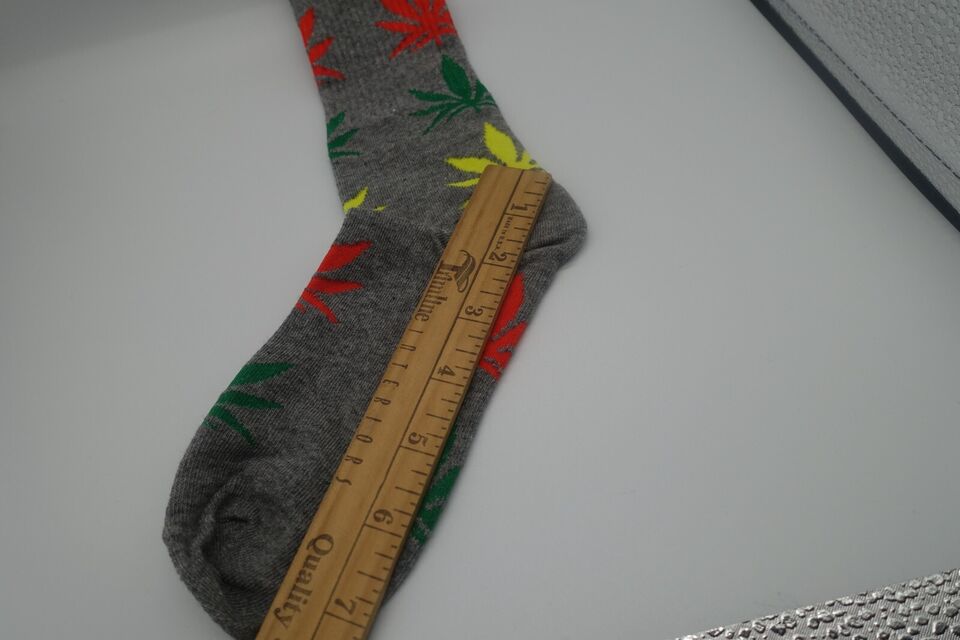 Socks gray unisex multicolor rasta yellow green red
