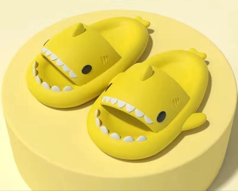 Yellow Sharks Slippers shoes Kids Thick Sole In/Outdoor Sliders Sandals