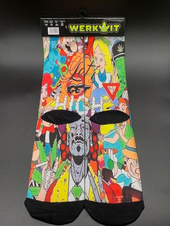 Comic Unisex Printed Long Socks Rasta 3D Snoop High 420 Gift Cool Design 8-13