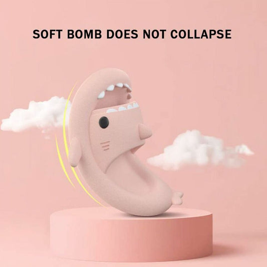 Wholesale Pink Sharks Slippers shoes Kids Thick Sole In/Outdoor Sliders Sandals Non-Slip