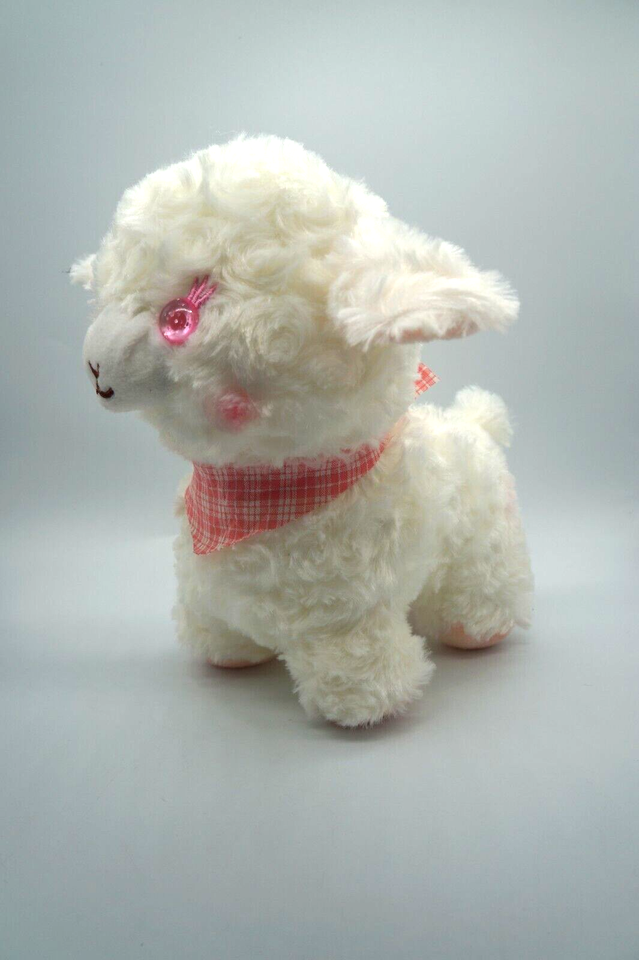 adorable white and pink baby lamb, kid plush trendy cute kawaii plush toy
