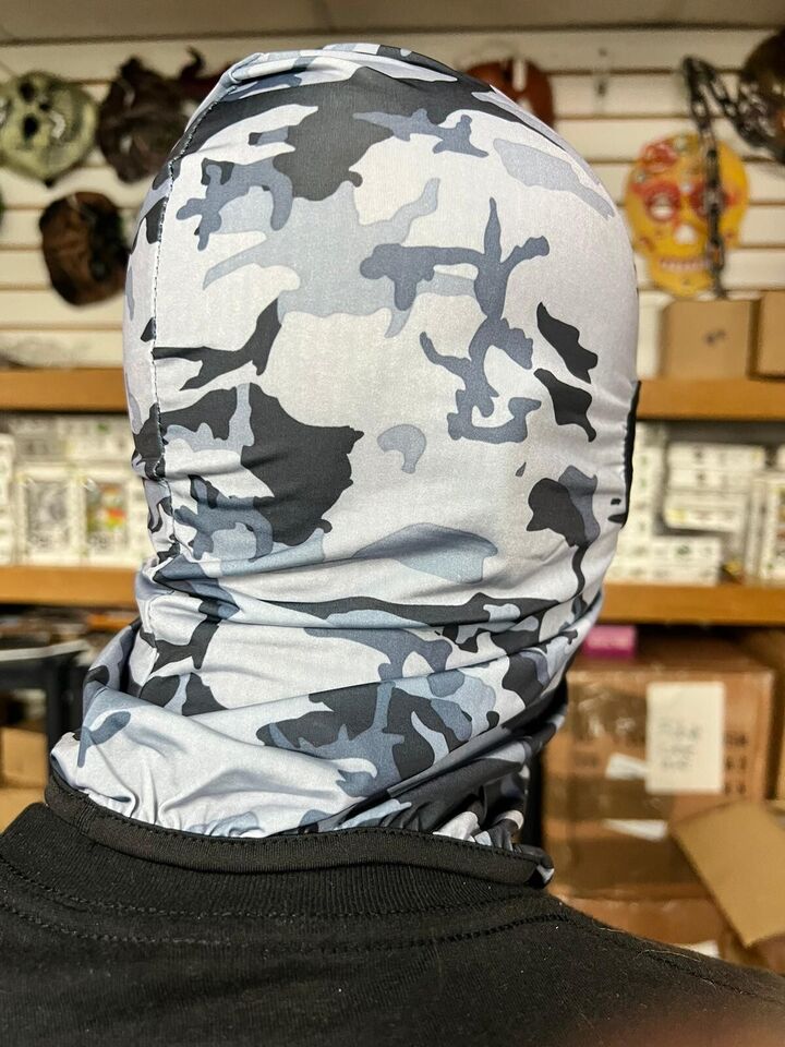 gray camouflage ski mask unisex pop stars trendy snow kids adults winter cosplay