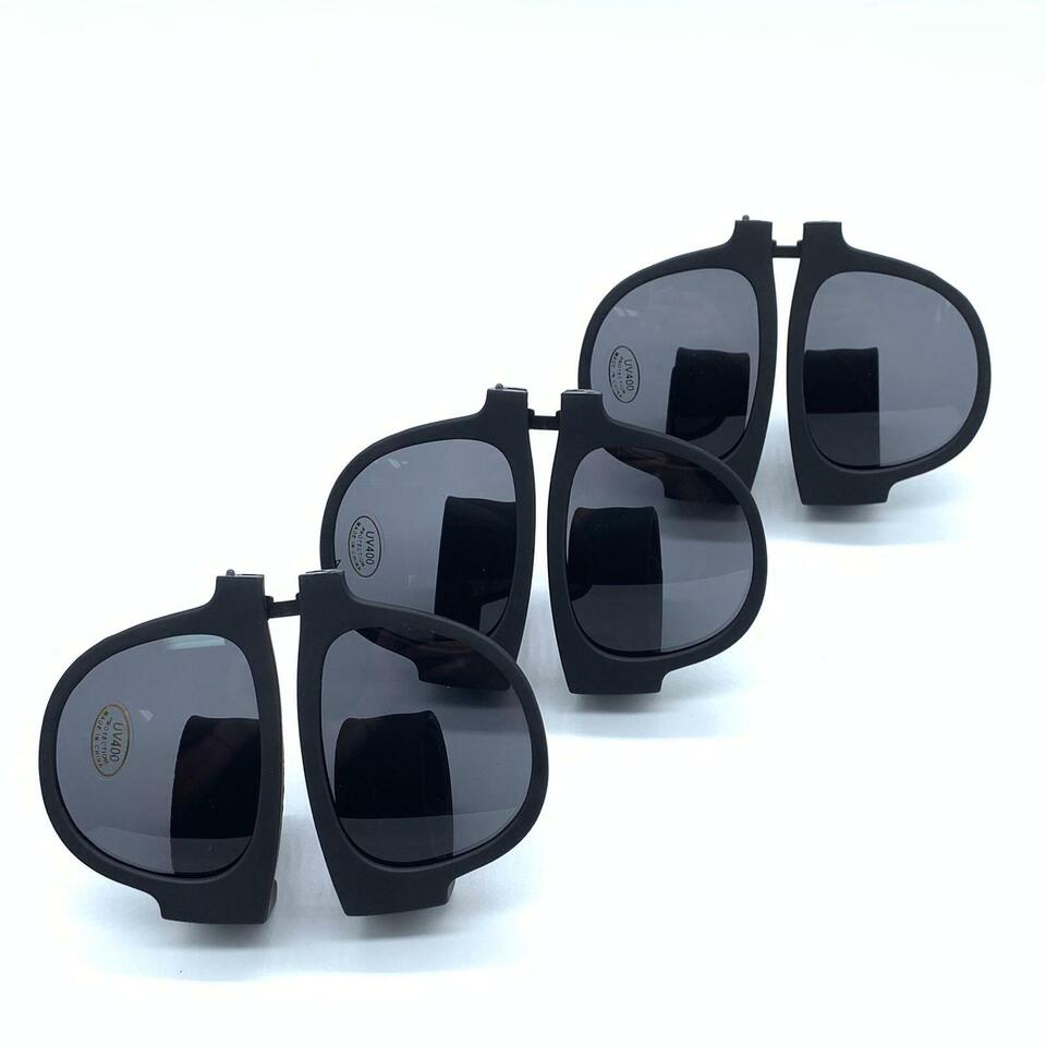 Black White Sunglasses & Wristband in One Foldable Clap & Go Foldable Stylish Shades