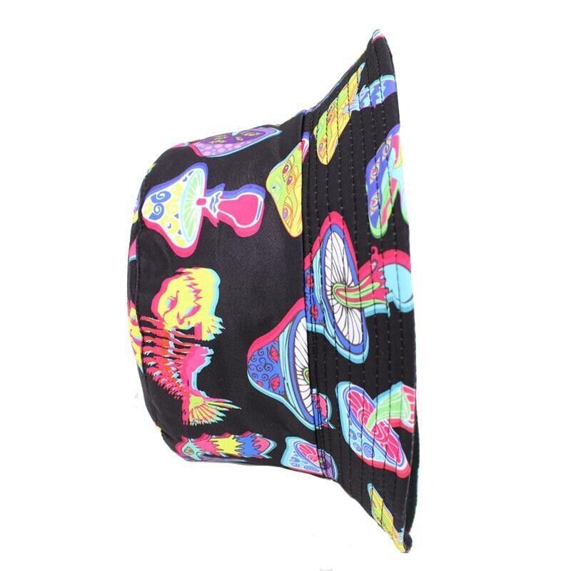 Psychedelic Eyes and Fish Skeletons Bucket Hat Popular Fashion trippy style