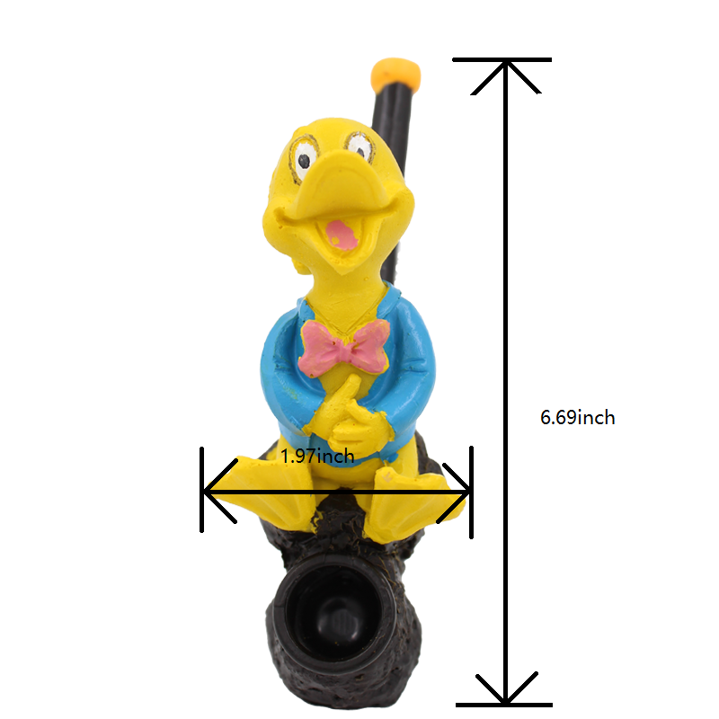 Resin Handmade duck in pajamas Water Pipe Home Decoration Table Sculpture